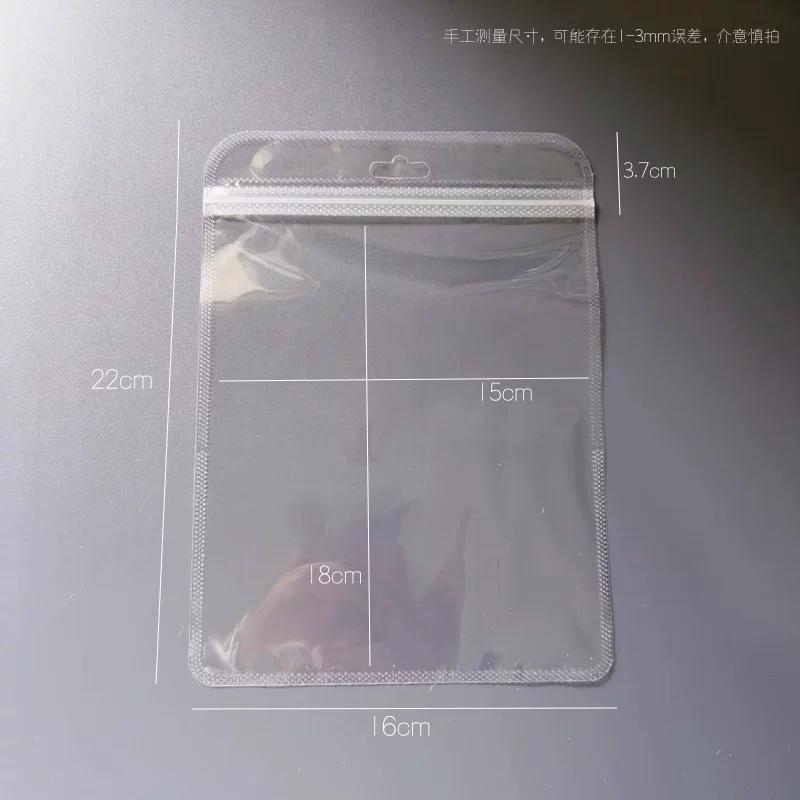 Thick Transparent Self Sealing Sack High Definition Bone Sealing Bag Jade Bracelet Accessories Storage Dust-proof Packaging Pouch with Hanging Hole