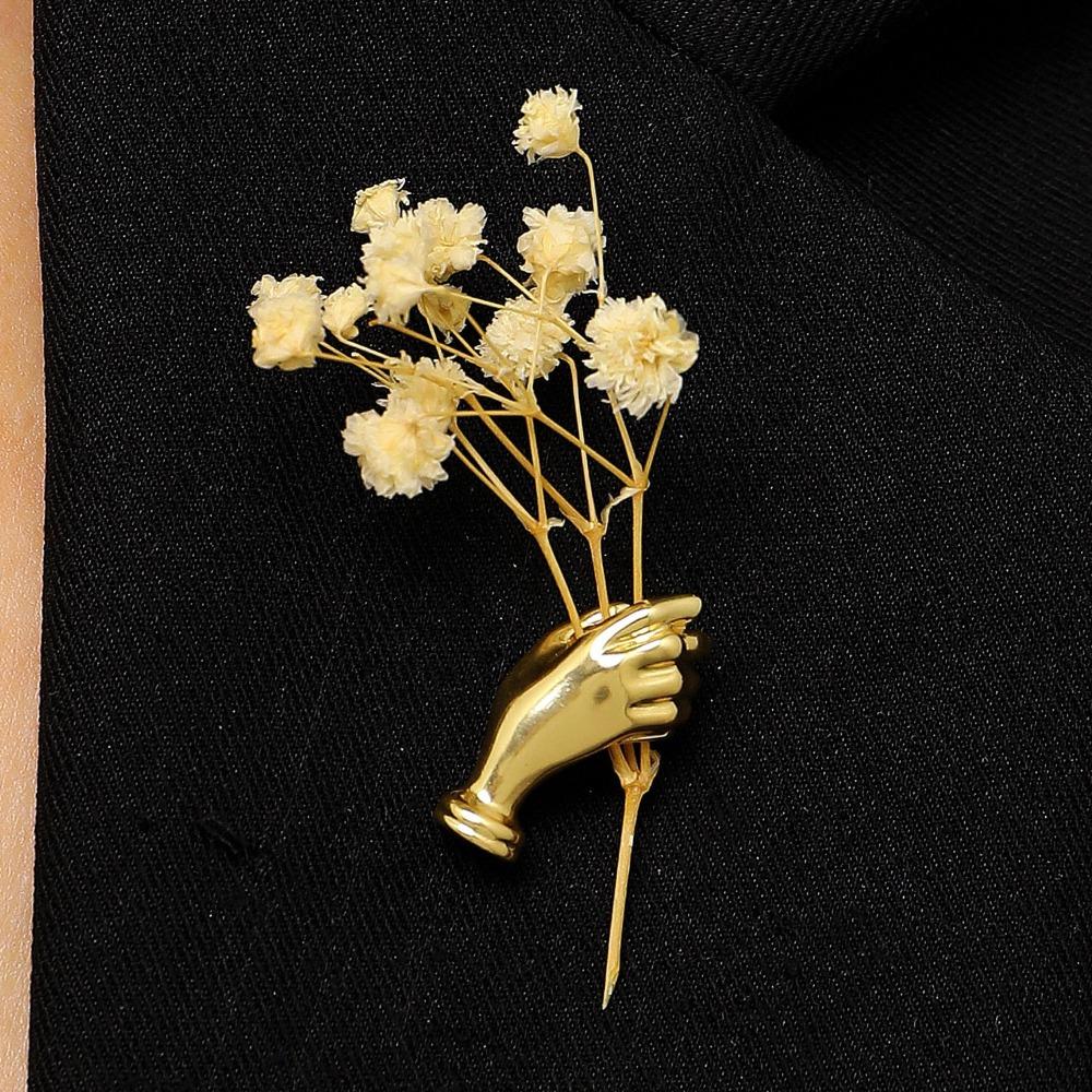 Französische Handförmige Corsage Brosche Kreatives Anzug Kleid Corsage Zubehör Premium Anzug Mantel Anstecker Geschenk