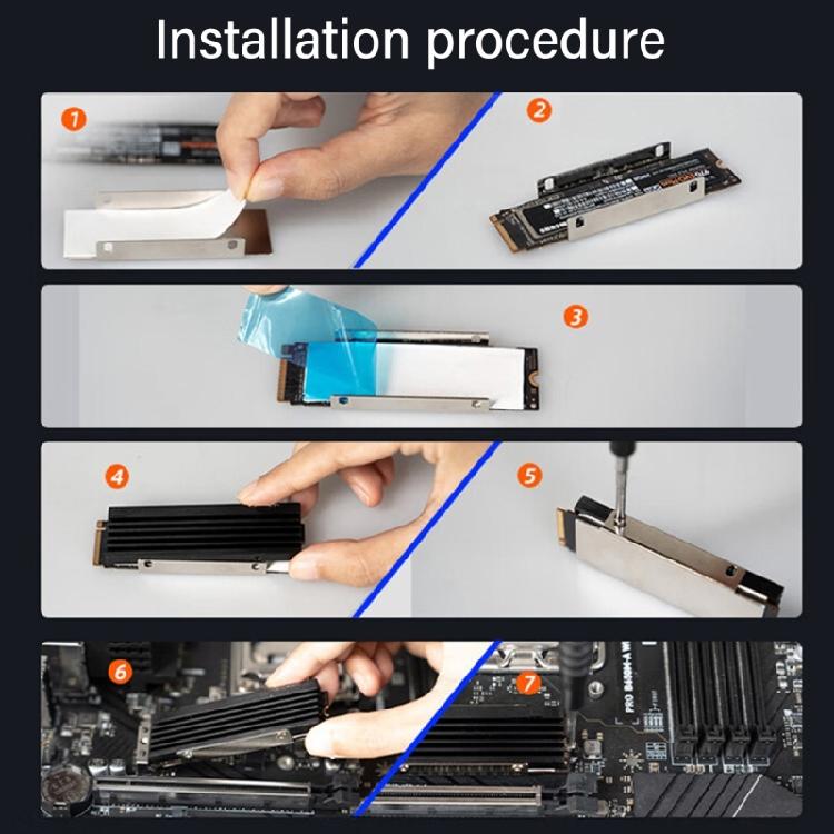 M.2 NVMe SSD Heat Sink 2280 SSDRadiator Solid Disk Heatsink PC Notebook Cooling Pad Aluminum