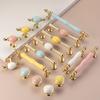 Modern Colored Ceramic Furniture Handle Golden Wardrobe Cabinet Handles Closet Door Knob Dressing Table And Drawer Pull Hardware