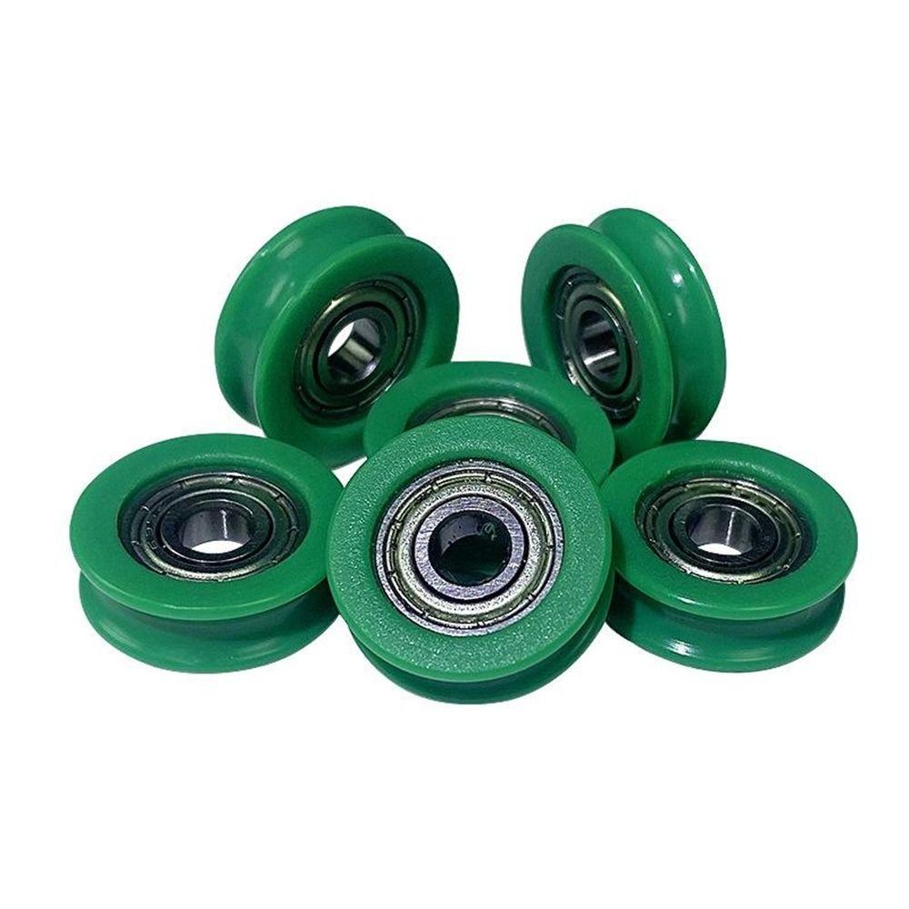 10Pcs Nylon POM Bearing Pulley Stainless Steel Rubber-Coated Pulley for Doors Windows