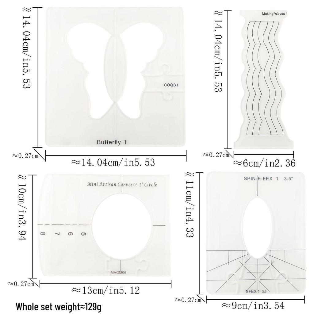 Acrylic Irregular 90° Sewing and Patchwork Ruler for Fabric Cutting