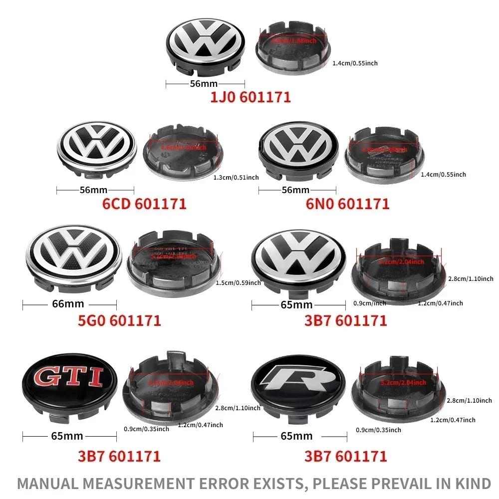 hijk1 4Pcs 56/65/66mm Car Wheel Center Hub Caps Badge Original Hubcaps For Volkswagen VW R GTI Golf 5 7 Caddy Passat b6 Tiguan Polo