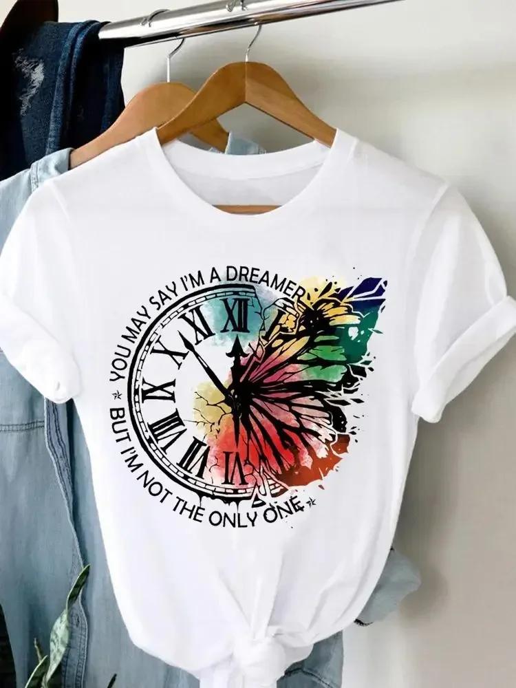 2025 New Watercolor Lovely Flamingo Women Short Sleeve Fashion Summer Top Casual Trend Tshirt Travel Graphic T-Shirt Lady Tee