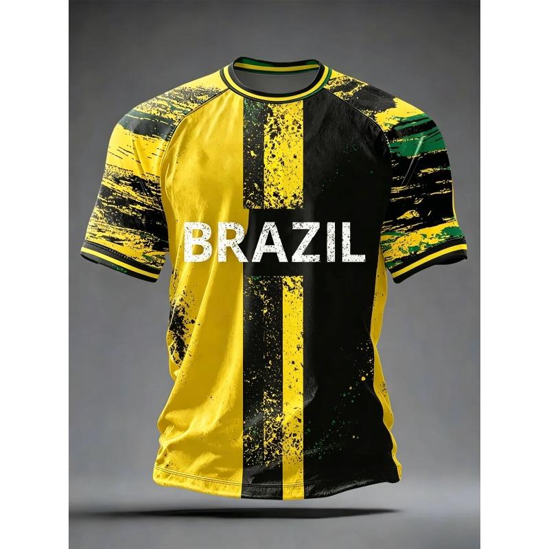 2026 New Brazil Football Jersey T Shirt Brazilian National Team Shirt O Neck Oversized Casual Streetwear Mens Apparel Fan Jersey