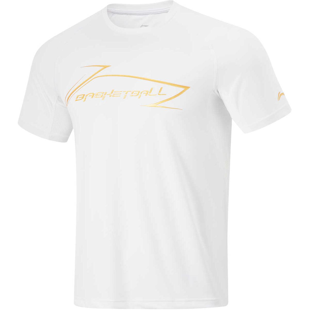 

Li-Ning Professional Basketball Series Letter Casual Comfortable Round Neck Short Sleeve T-Shirt Men Tops Standard-White ATSU559-2 3XL