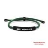 Multi-color Woven Rope Bracelet with Engraved Stainless Steel for Mother's Day or Christmas Gift