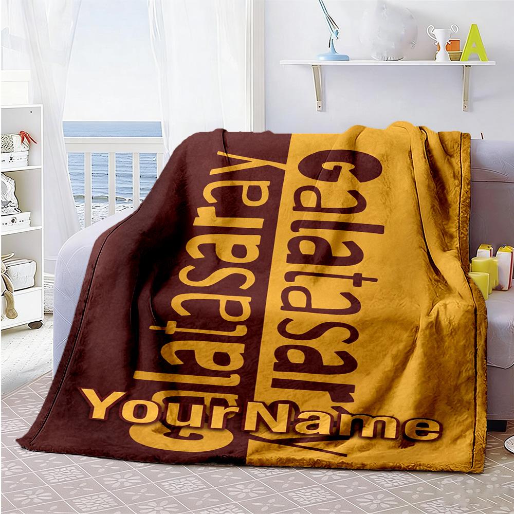 Galatasaray 112 Customize Your Name Blanket Multi-purpose Customizable Blanket Soft Warm Cozy Versatile for Bed Picnics Office Living Room