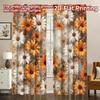 2D FLAT PRINTING 2pcs Curtains (Without Rod) Autumn Orange and White Daisies Modern Fashionable Curtains 100% Polyester Curtains