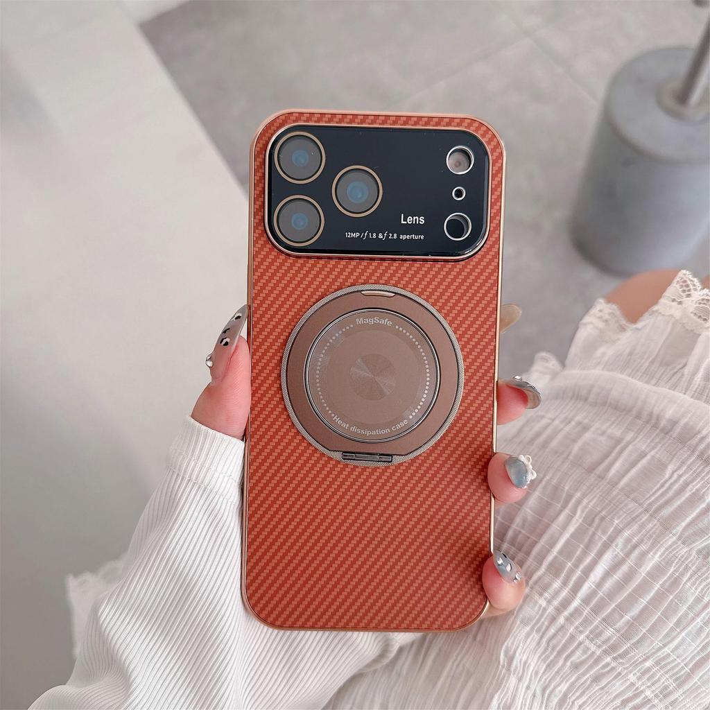 iPhone 17 Pro Max Carbon Fiber Magnetic Case with Large Window - Compatible with iPhone 16/17 Pro.