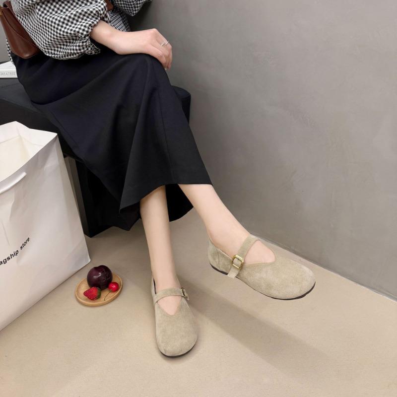 Flat-bottomed retro soft-soled Mary Jane single shoes for women's spring and autumn new comfortable and versatile Doudou grandma