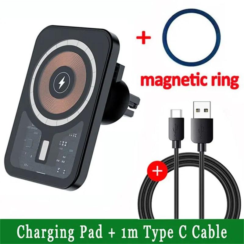 Magnetic Wireless Car Charger Air Vent Phone Holder Stand Fast Charging Station Car Mount For iPhone 15 14 13 12 Pro Max MacSafe