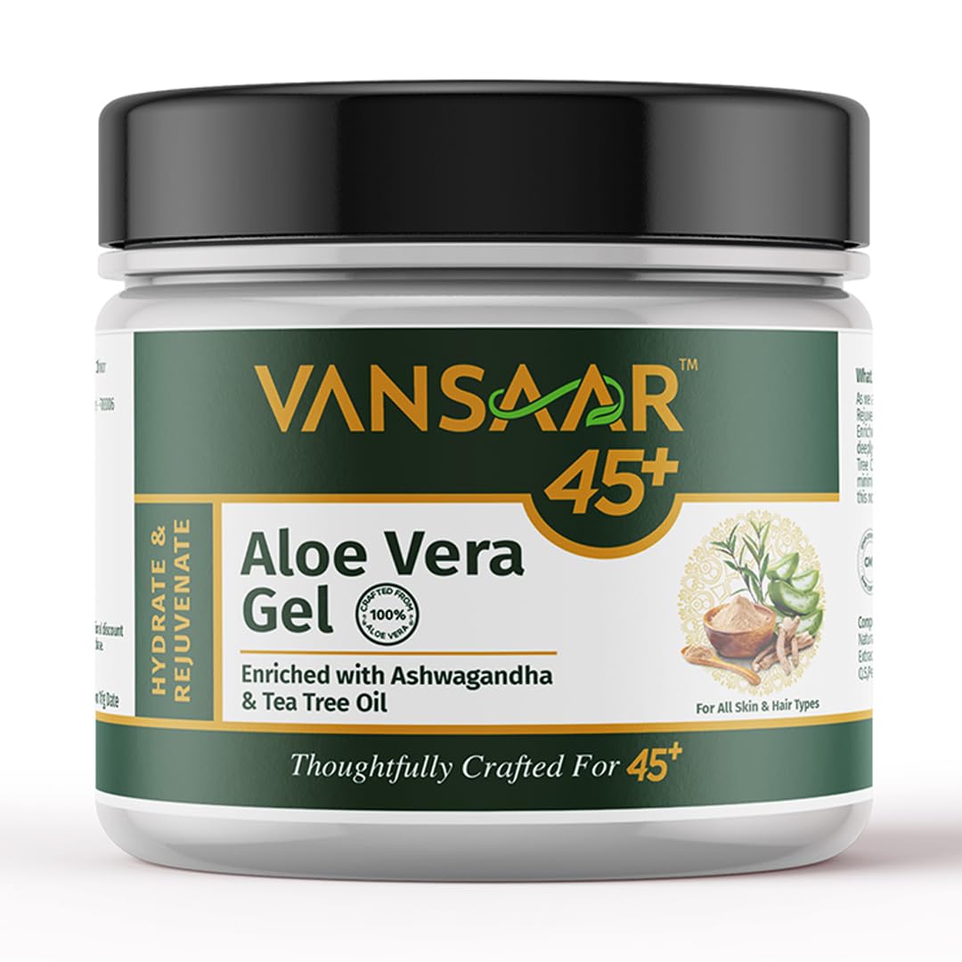 

Vansaar 45+ Гель с алоэ вера 500 г Для лица, кожи, волос, увлажняющий, успокаивающий, для зрелой кожи, многофункциональный увлажняющий гель для мужчин и женщин