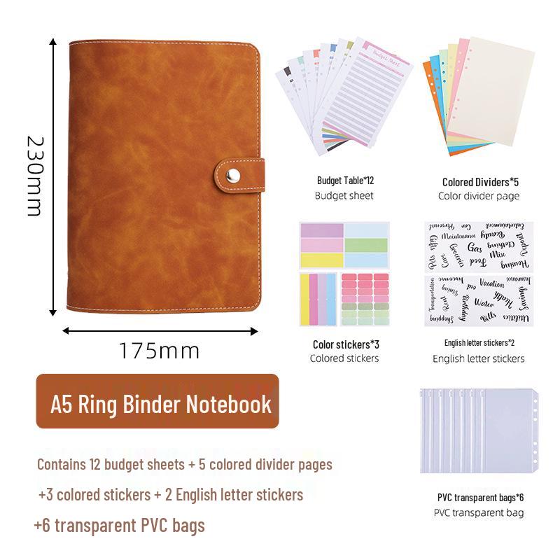 A6 Leather Buckle Loose-Leaf Notebook & A5 Multifunctional Planner with Custom Logo and Storage