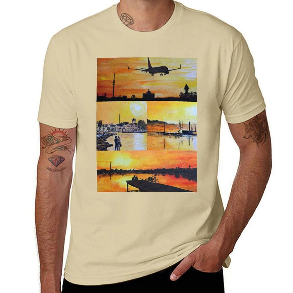 Evening mood at the Phoenixsee Tshirt oversizeds Short sleeve tee vintage mens graphic tshirts funny
