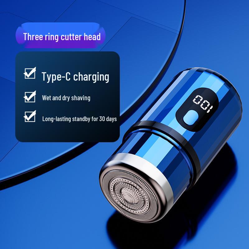 Portable Mini Electric Shaver: Upgraded Washable Digital Display for Men