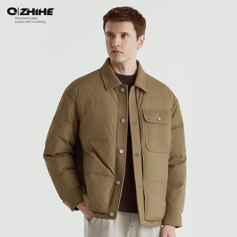 Men's Simple 90% down Jacket 2025 Autumn and Winter New Style Turn-Down Collar Warm Casual Coat for Men