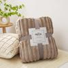 Wide Ribbed Flannel Fleece Blanket 300Gsm Ultra Soft Plush Throw Blanket Microfiber Cozy Warm Blanket For Couch Bed Sofa Travel