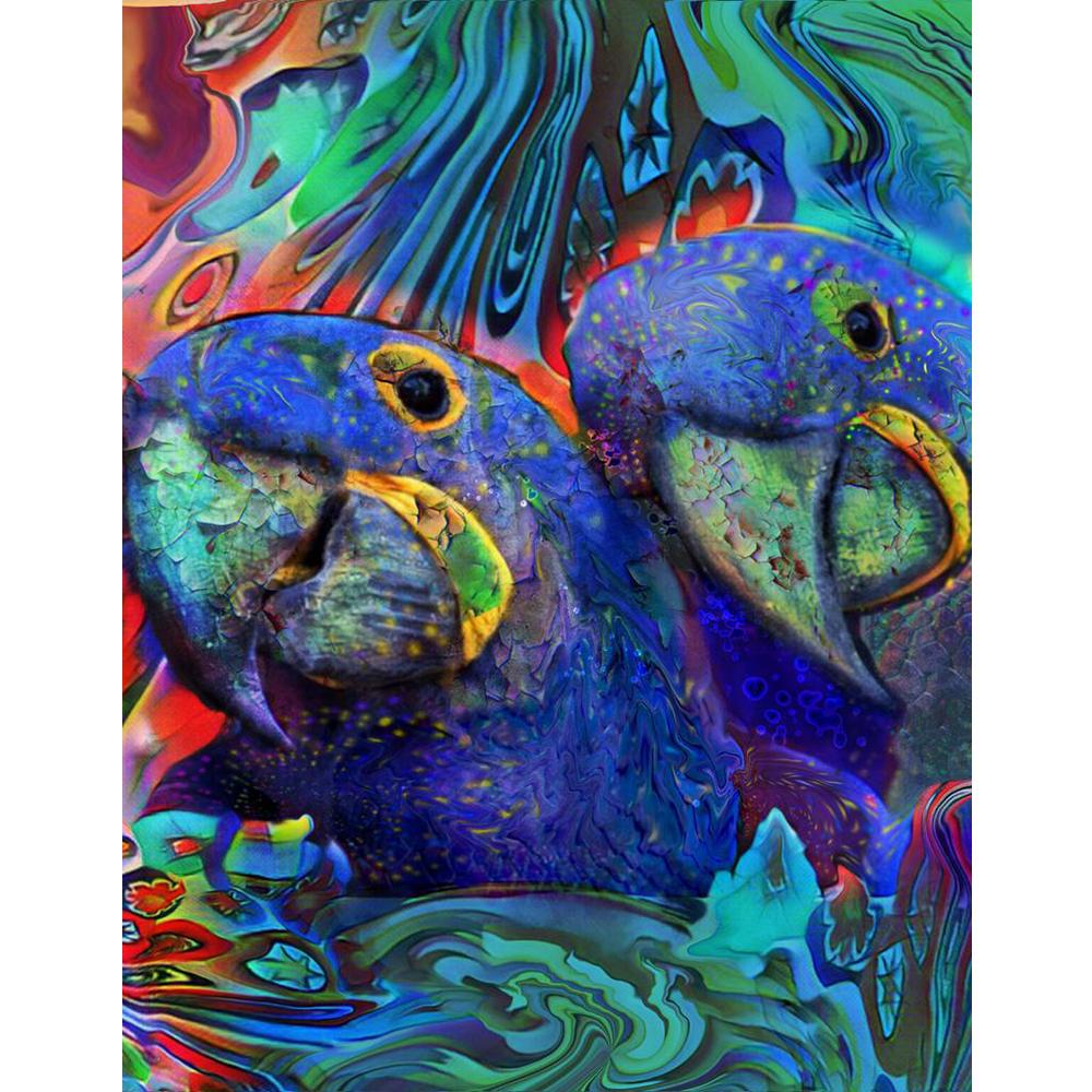 Full Square Diamond Painting Portrait Colorful Animal Diamond Embroidery Wolf Owl Panther Picture of Rhinestones Stitch Cross Christmas Decoration