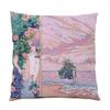 Office Sofa Cushion Cover Simple Illustration Cartoon Scenery Pillow Cover Luxury Home Decoration Cushion Cover