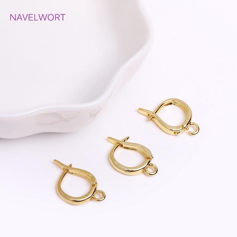 Trendy Brass Earring Hook Accessories 18K Gold Plated Earring Clasps Gold Earrings Earwires DIY Jewelry Accessories Wholesale