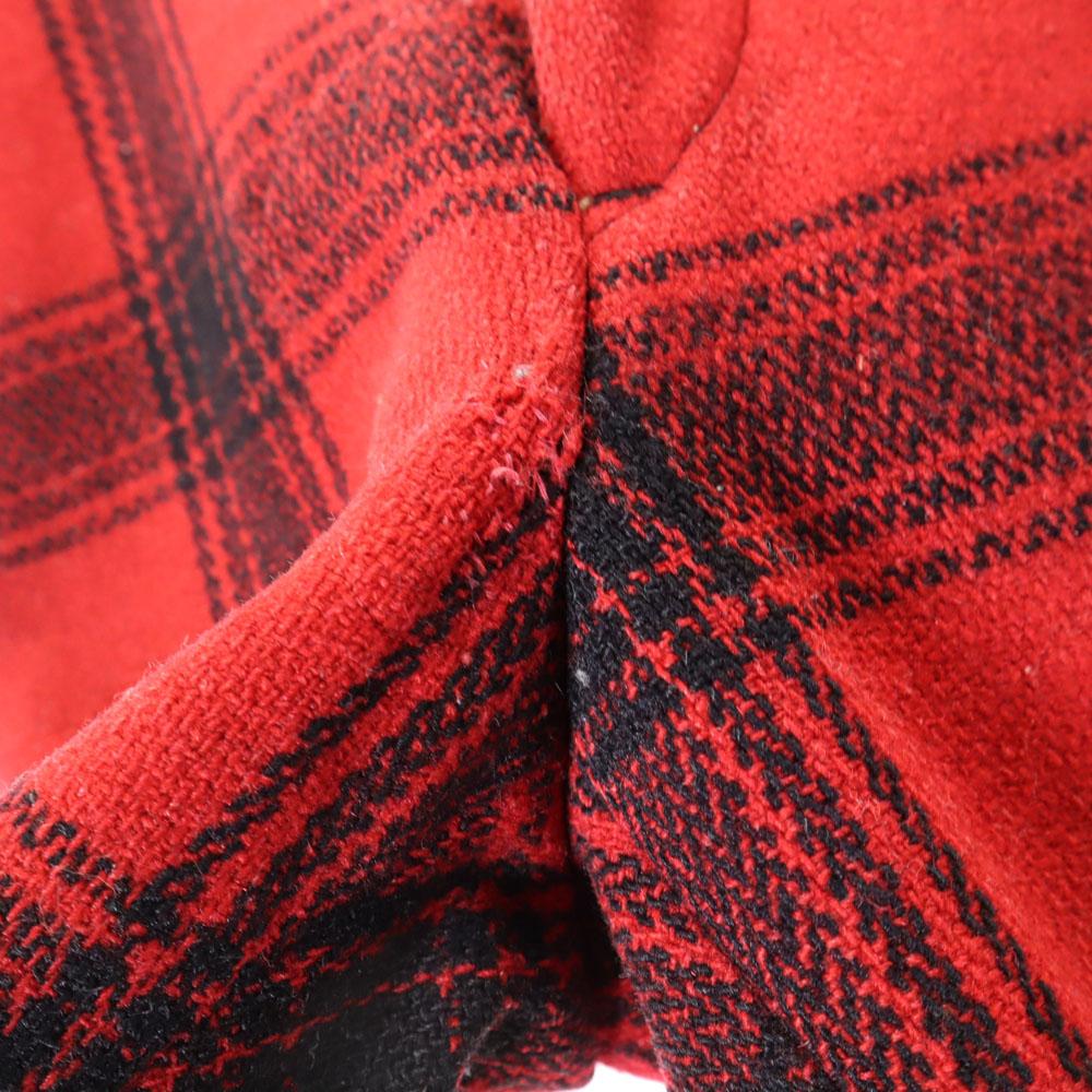 BOAT SAIL DRILL 70s Vintage Check Pattern Hunting Pants Red Men's Used