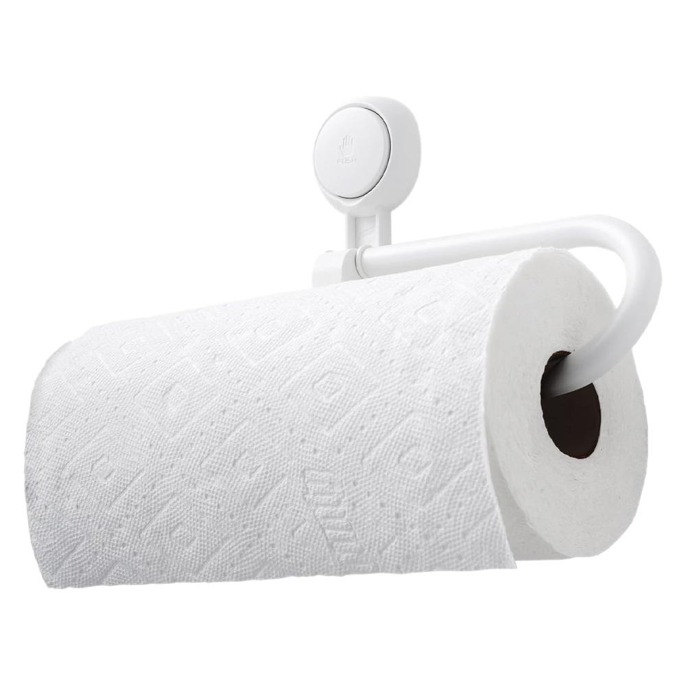 

Держатель для бумажных полотенец на присоске под шкафчик, настенный для кухонного рулона бумаги, без сверления, для больших объемов полотенец, съемная и многоразовая вешалка для полотенец