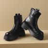 Autumn and winter retro fashion thick-soled heightening Martin boots women's small fashion temperament thick heel thin boots