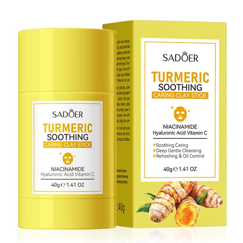 

SADOER Turmeric Perilla Mud Face Mask Stick Clay Facial Masks Moisturizing Remove Blackhead Anti-aging Facial Mud Masks