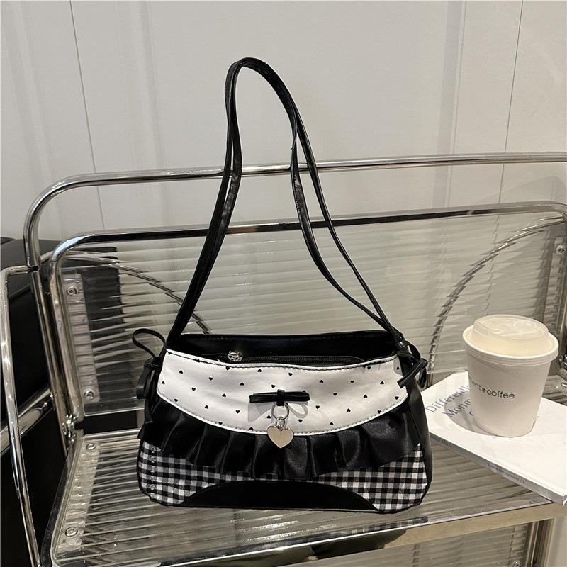 Niche Contrasting Colors Versatile Shoulder Underarm Bag Women's New Sweet and Cool Spice Girl Style Portable Small Bag