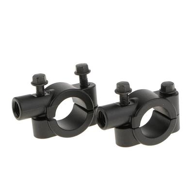 [Generic Product] Motorcycle Scooter Handle Mirror Clamp Mounting Bracket 0.4 Inch (10 Mm) (Black) 1 Pair