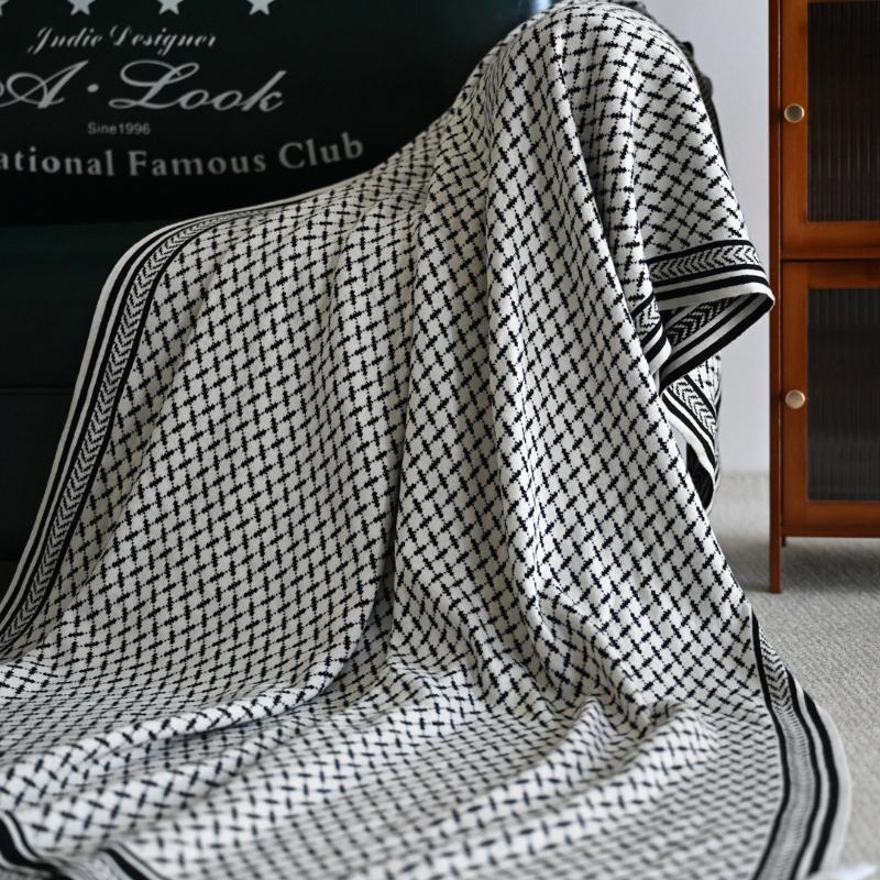 Aircraft Aviation Blanket Air Conditioning Blanket Office Sofa Nap Blankets Four Season Universal Knitted Blanket Nordic Style Bed Decoration Cover