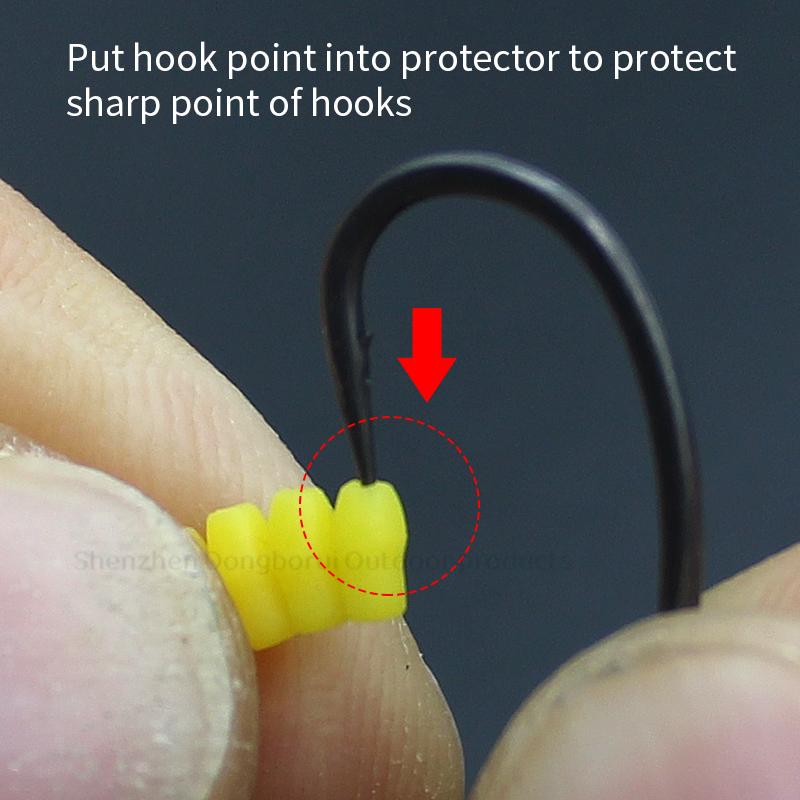 20packs=200pcs Carp Fishing Accessories Hook Point Protector Yellow For Carp Fishing Hook Terminal Tackles