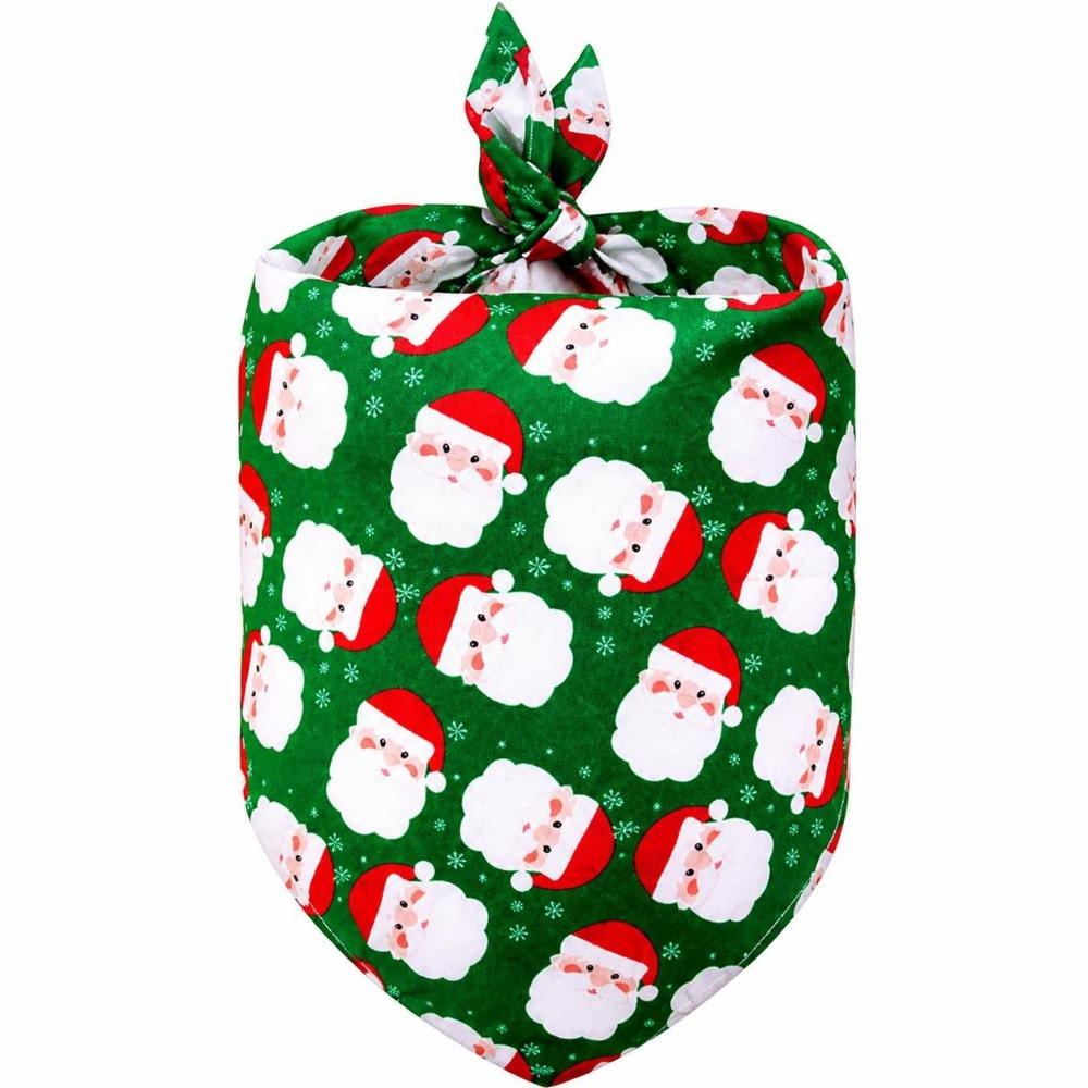 2pcs Adjustable Scarf Bibs Stylish Dog Bandanas Portable Christmas Pet Bandana Pet Supplies