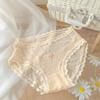 Mid Waist Underwear for Women Bow Mesh Briefs Summer Lace Seamless Panties  Female