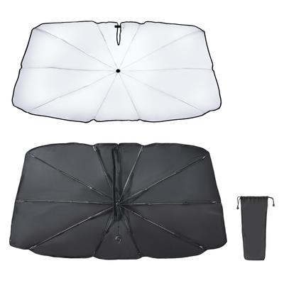 Velký skládací slunečník do auta s titanově stříbrnými blokátory UV, vyrobeno v Japonsku, slunečník, slunečník na jedno stisknutí, (W1315-1420mm H790mm), Z117,