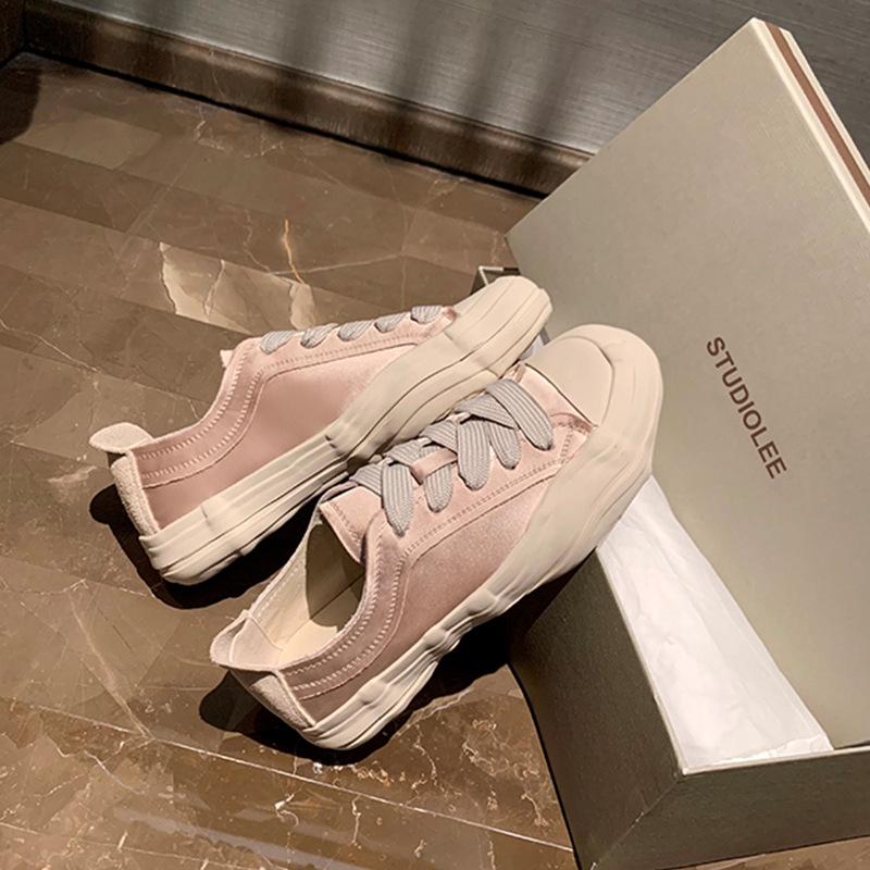 Grape mother studiolee summer round head lace-up canvas shoes versatile dissolving semi-drag casual sports board shoes women