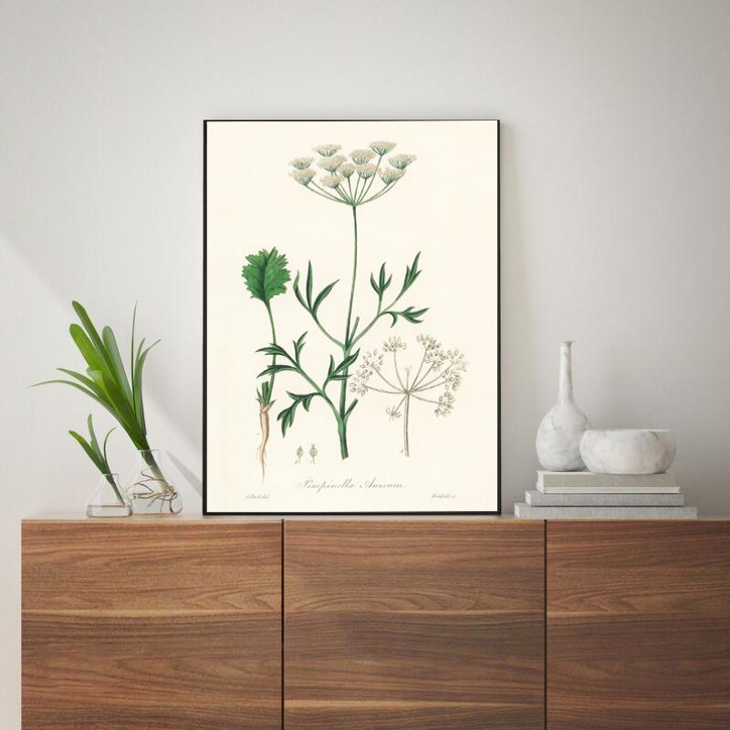 Botanical Fern Flower Poster Print Canvas Art Pictures Home for Living Room and Bedroom Wall Modern Decor Frameless Painting