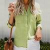 Women's Long Sleeve Tops Stylish Button Down Casual Blouse Shirt T-shirt For All Seasons