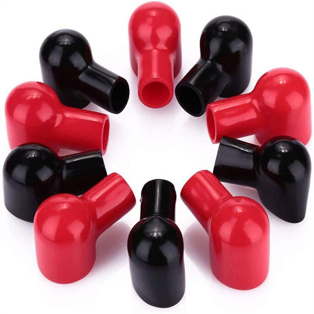 20 ks Krytky svorek baterie Izolační chránič Krytky kabelových ok Izolační kryty Náhradní nástroje Červená/Černá 12x20mm
