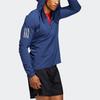 Adidas Solid Color Running Hooded Jacket Men Outerwear Blue FR0800