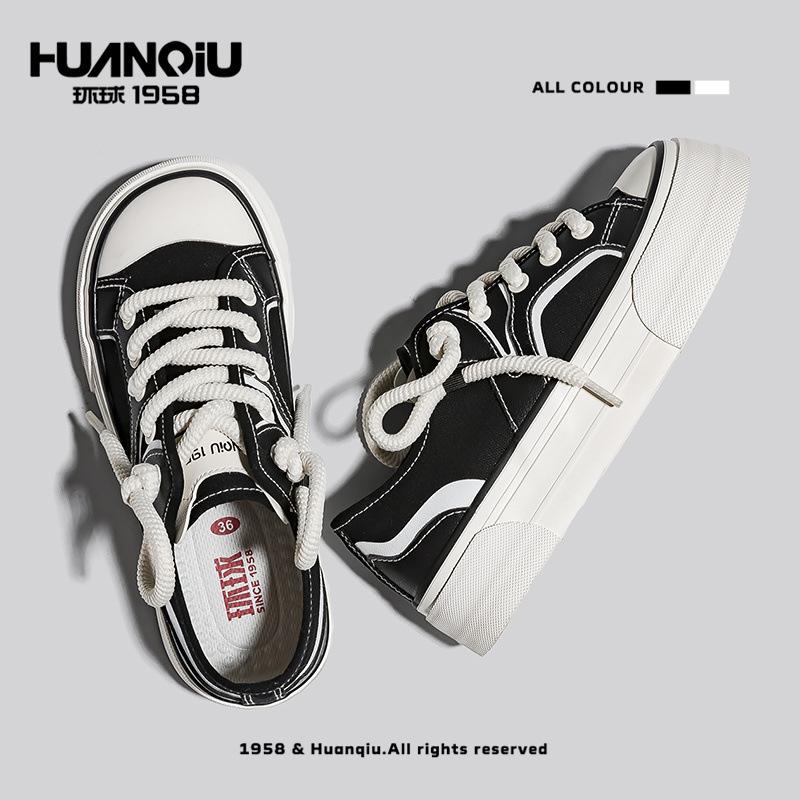 Global thick-soled heightening canvas shoes 22 spring and summer new casual students soft cute muffin casual board shoes