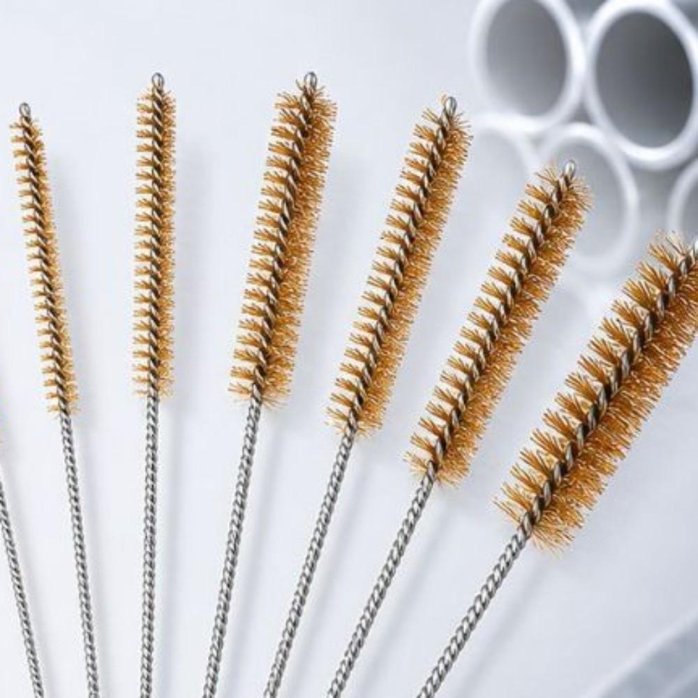 5pcs Test Tube Cleaning Brass Cylinder Wire Tube Pipe Cleaning Brush Cleaning Tool  Rust Removal