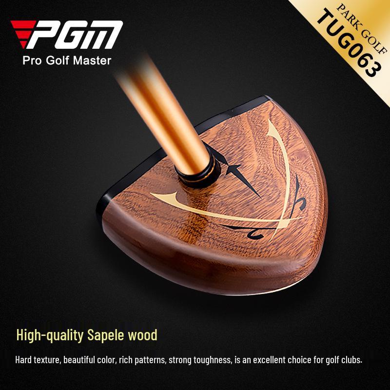 PGM Park Golf Club Stick with Sapelli Head and Low Center of Gravity, Includes Bag - Unisex.
