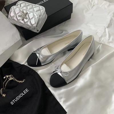 Designer Shoes Women Leather Bowknot Flats Single Fashion Lady Round Toe Light Loafers Ballet Zapados Mujer Size 34-42
