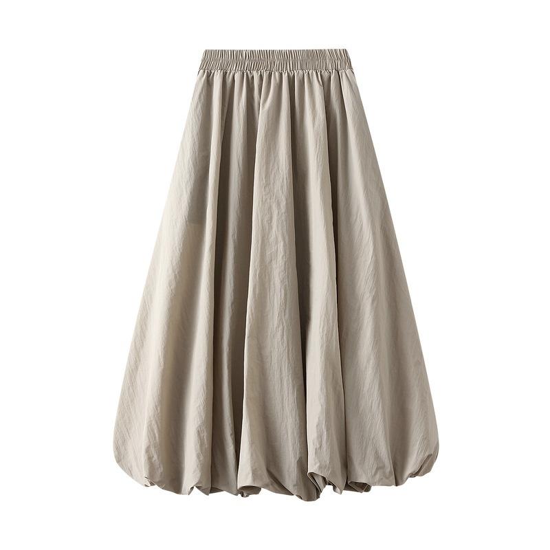 New High Waist Slimming Bud Lantern Dress Skirt Midi Skirt