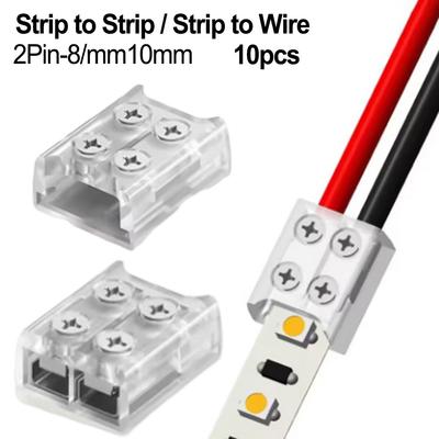 Set of 10 LED Strip Connectors for Effortless Setup On Compatible 8MM and 10MM Strips with Secure Connection Mechanism
