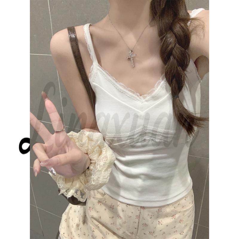 Summer Korean Style Slim Fit Lace Splice Slimming Camisole Vest Top