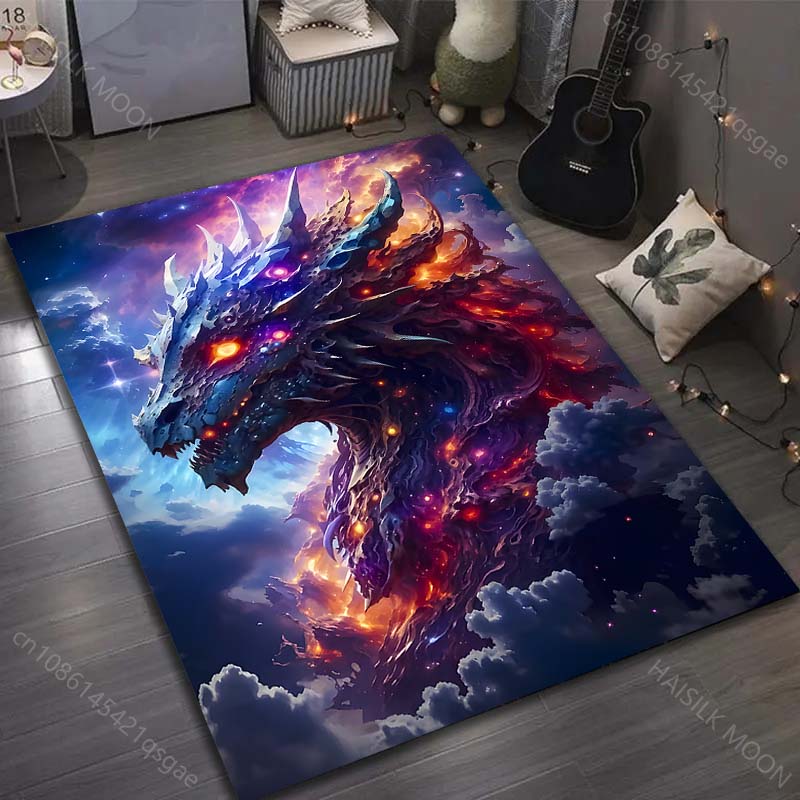 

1PC Fantasy dragon in clouds Carpet for Living Room Bedroom Sofa Home Decor Rus Non-slip Floor Mat Luxury Gift 40cm x 60cm