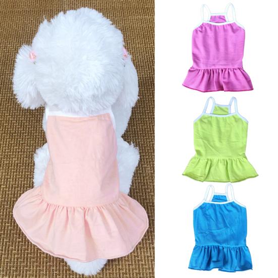

Puppy Clothes Solid Color Breathable Suspender Tank Top Dog Dress Pet Sleeveless